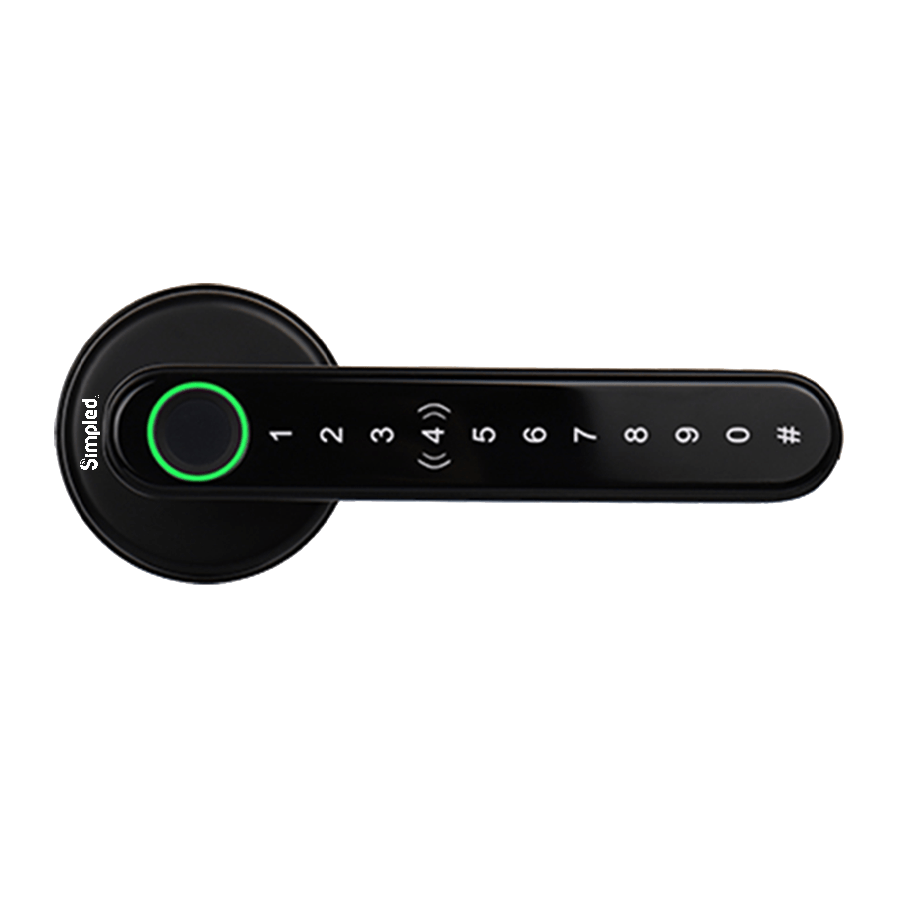 Leverline Smart Fingerprint Door Handle - Matte Black